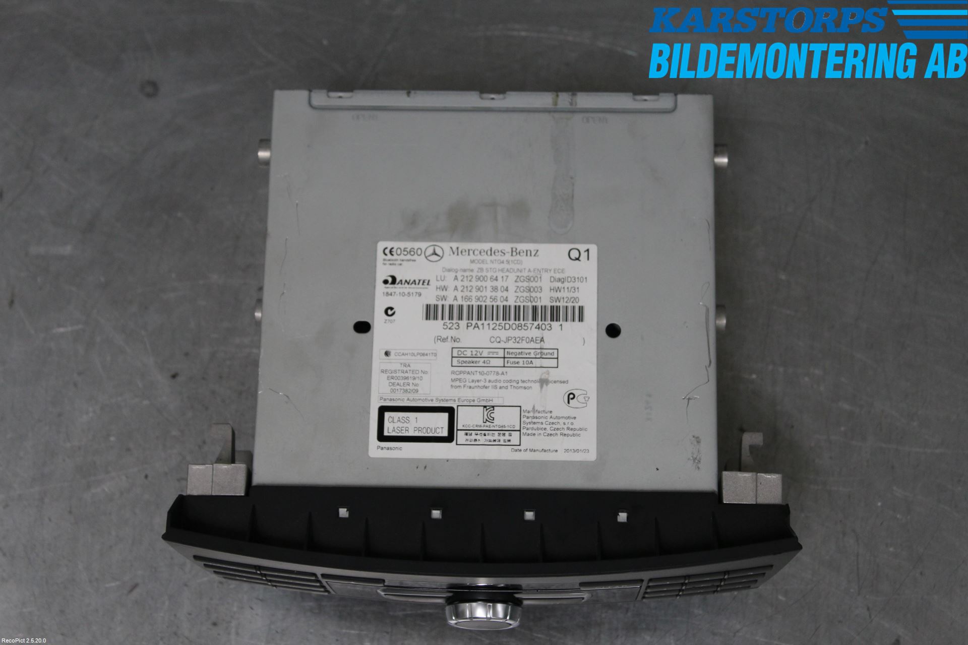 Mercedes-Benz MB E-KLASS (W212) 09-16 Cd Radio - Multimediapanel
