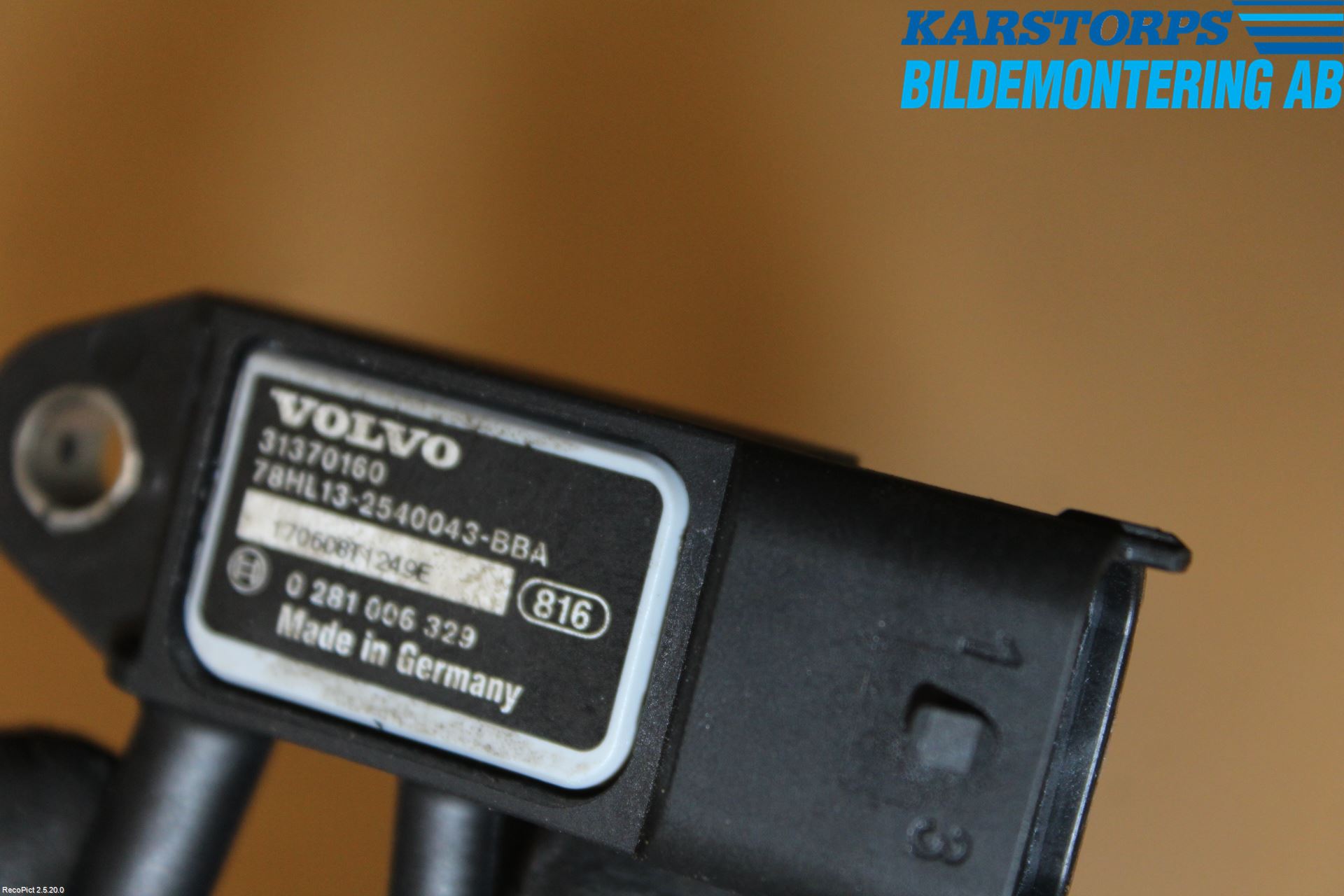 Volvo V40 12-19 Givare Temp-Tryck Avgas