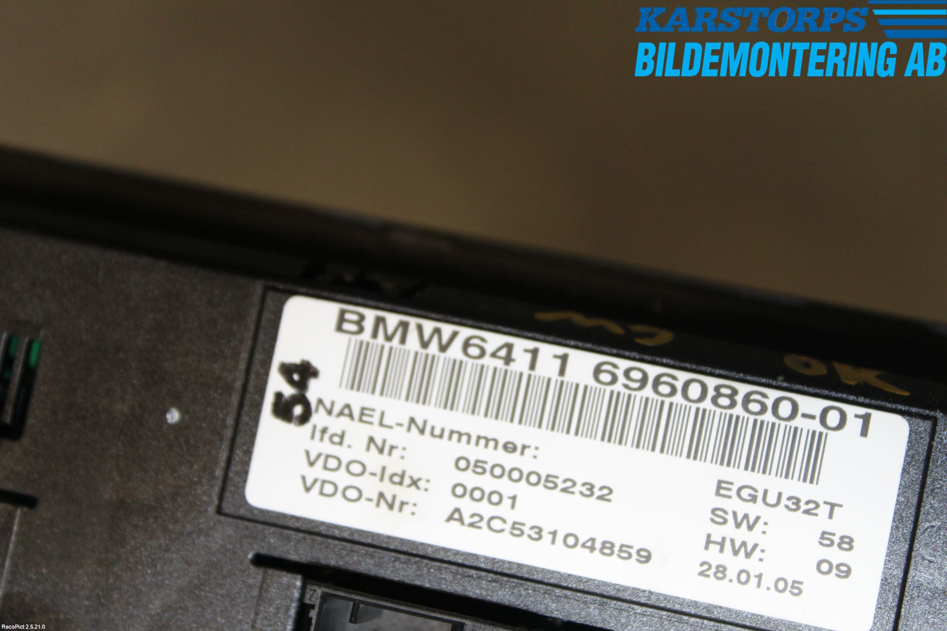 BMW 3 E90/91 SED/TOU 05-12 Värmereglage