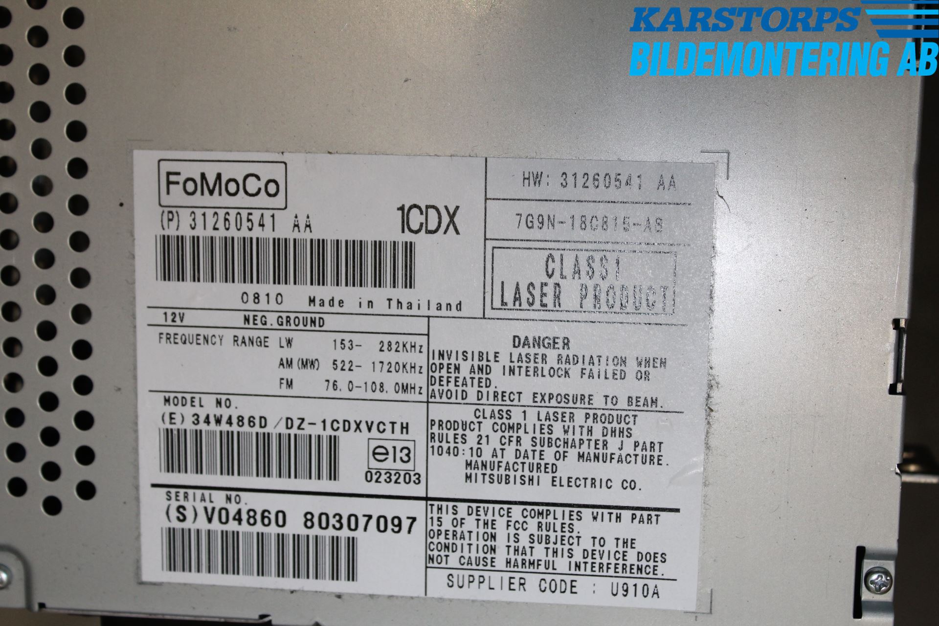Volvo V70 08-13 Cd Radio - Multimediapanel