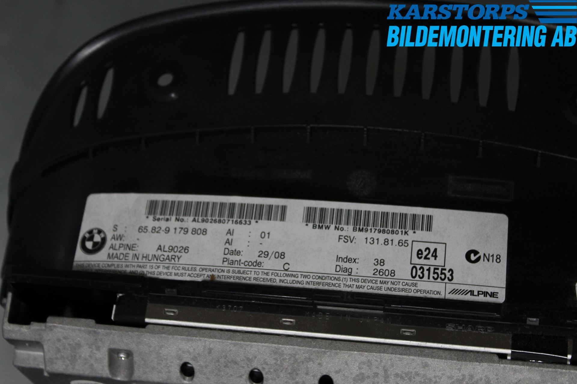 BMW 5 E60/61 Sed/Tou 02-10 Bildskärm