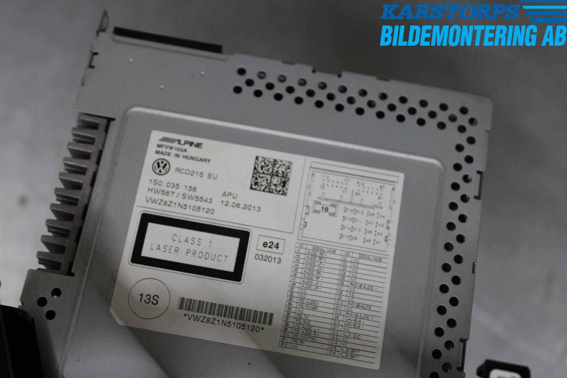 Volkswagen VW UP! / E-UP! Cd Radio - Multimediapanel