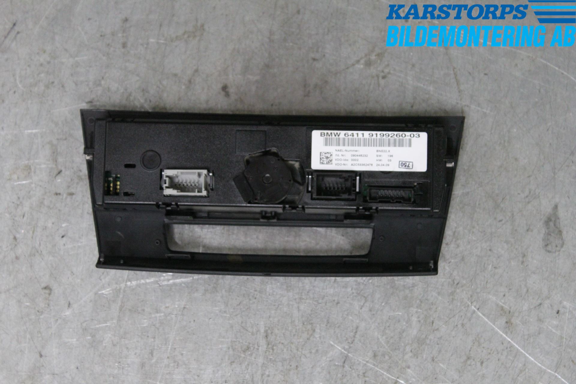 BMW 3 E90/91 SED/TOU 05-12 Värmereglage