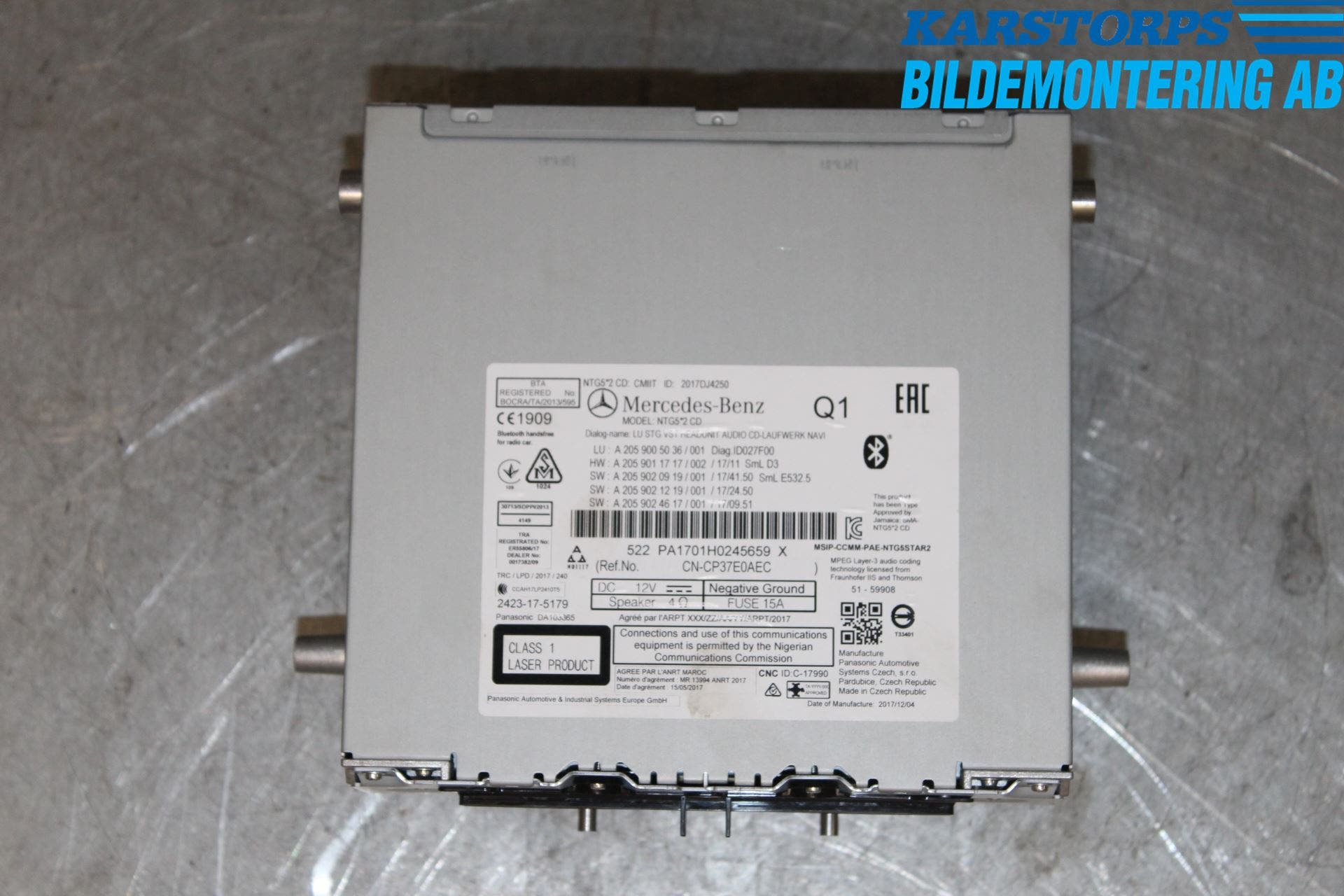 Mercedes-Benz MB C-KLASS (W205) 14-21 Cd Radio - Multimediapanel