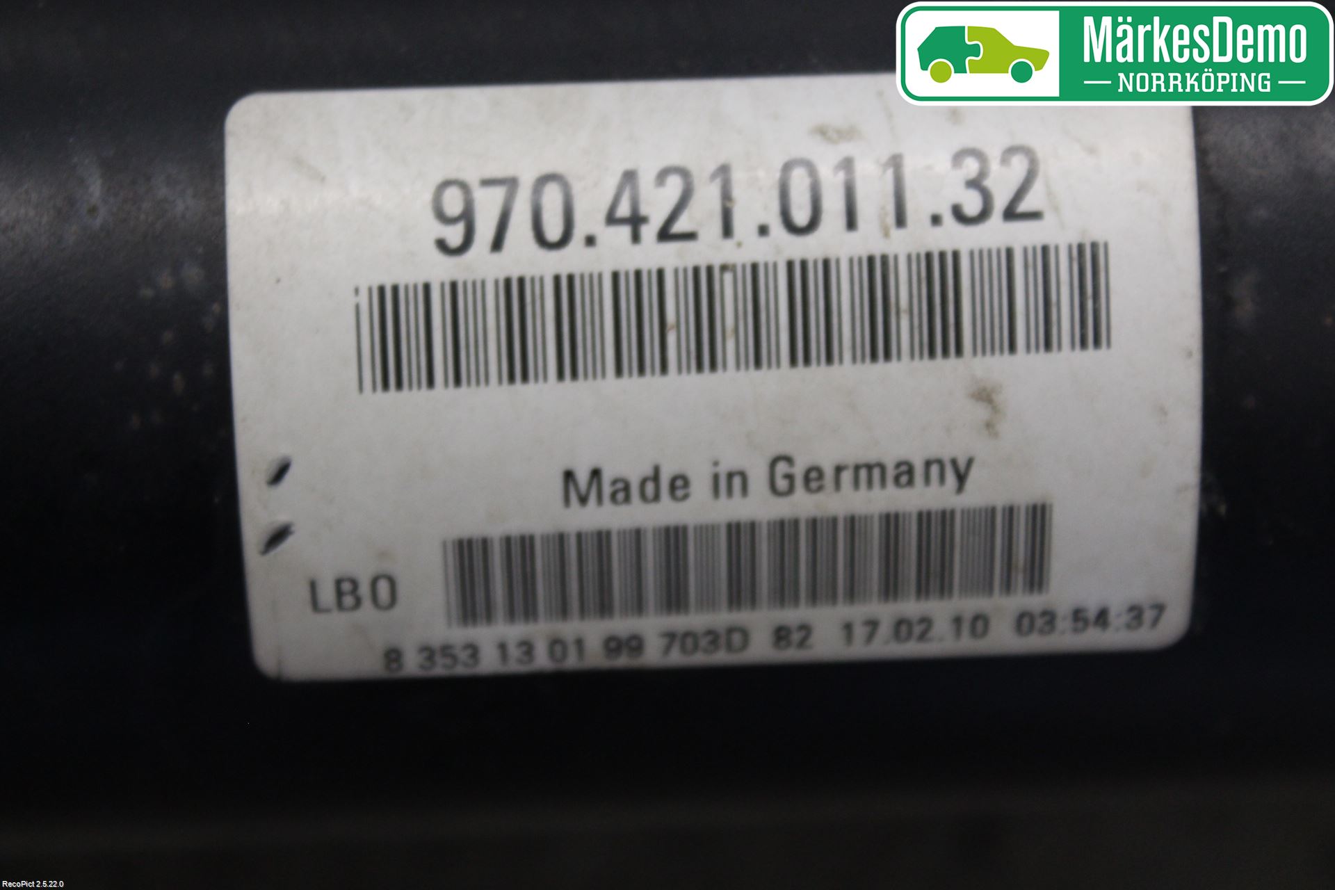 Porsche PANAMERA 09- Mellanaxel Komp