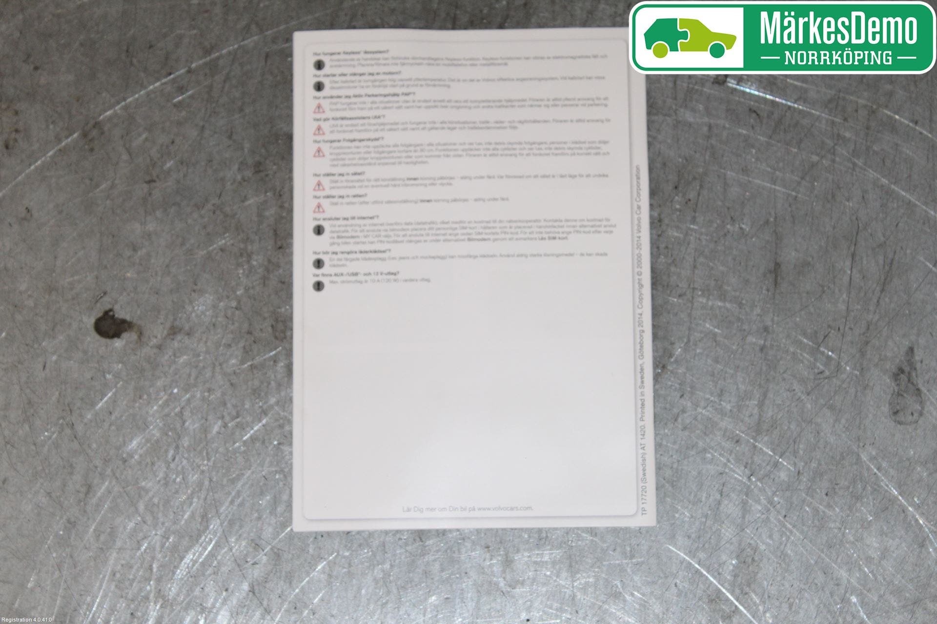 Volvo V60 14-18 Instruktionsbok