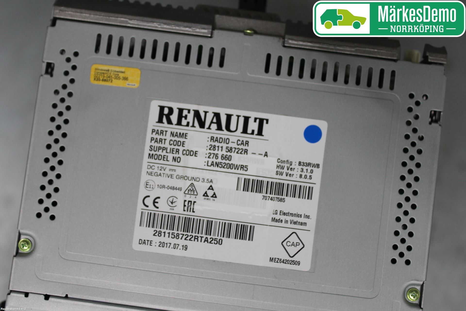 Renault TRAFIC/E-TECH 15- Cd Radio - Multimediapanel