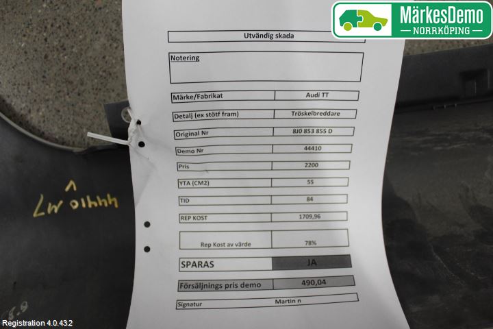 Audi TT/TTS 07-14 Sidokjol Vä