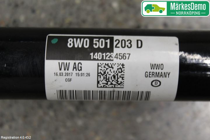 Audi A5 17- Drivaxel Bak Vänster