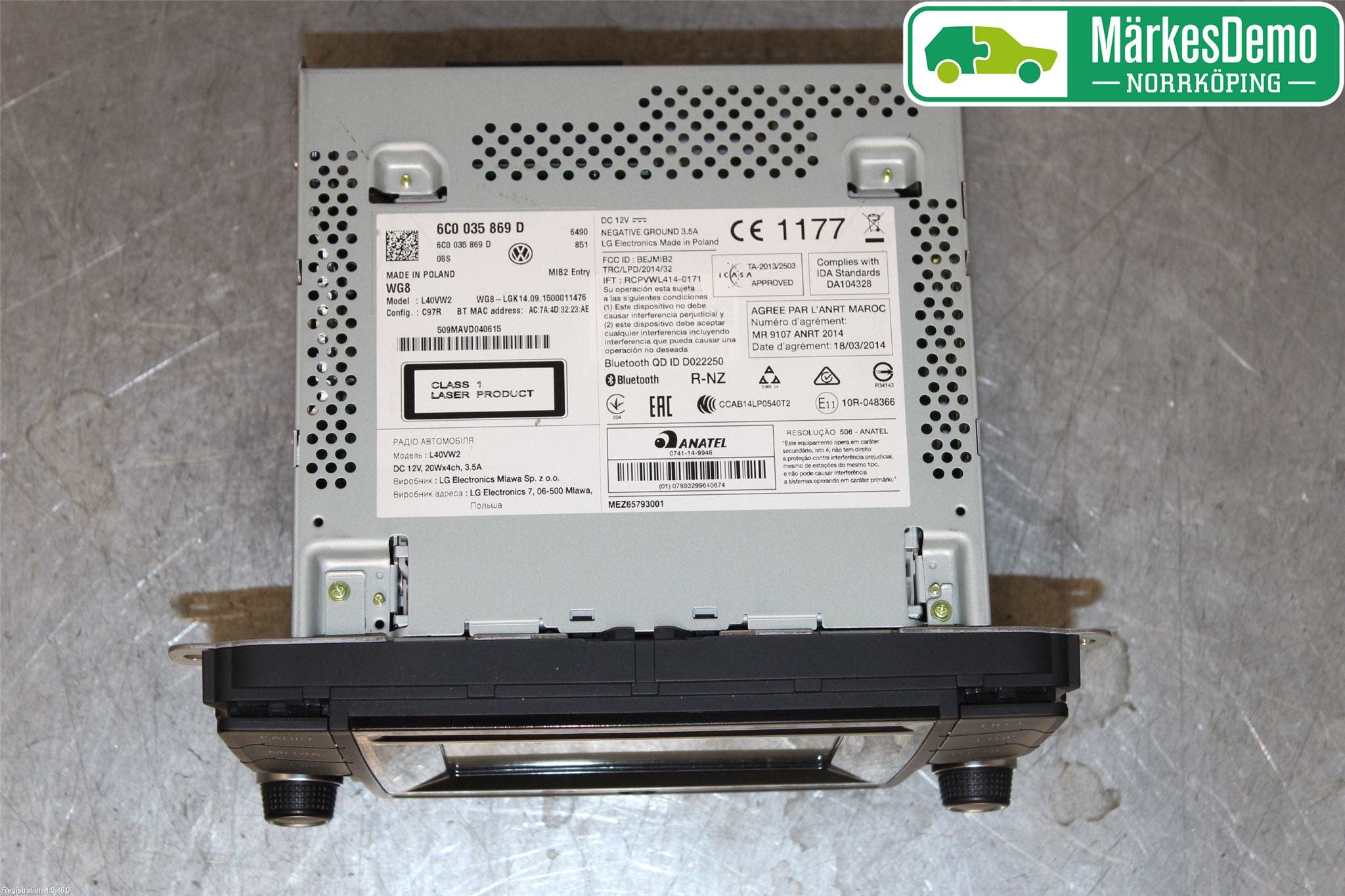 Volkswagen VW POLO 10-17 Cd Radio - Multimediapanel