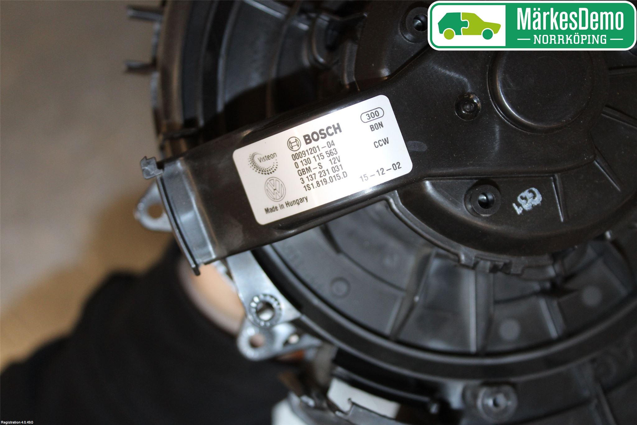 Volkswagen VW UP! / E-UP! Värmefläkt