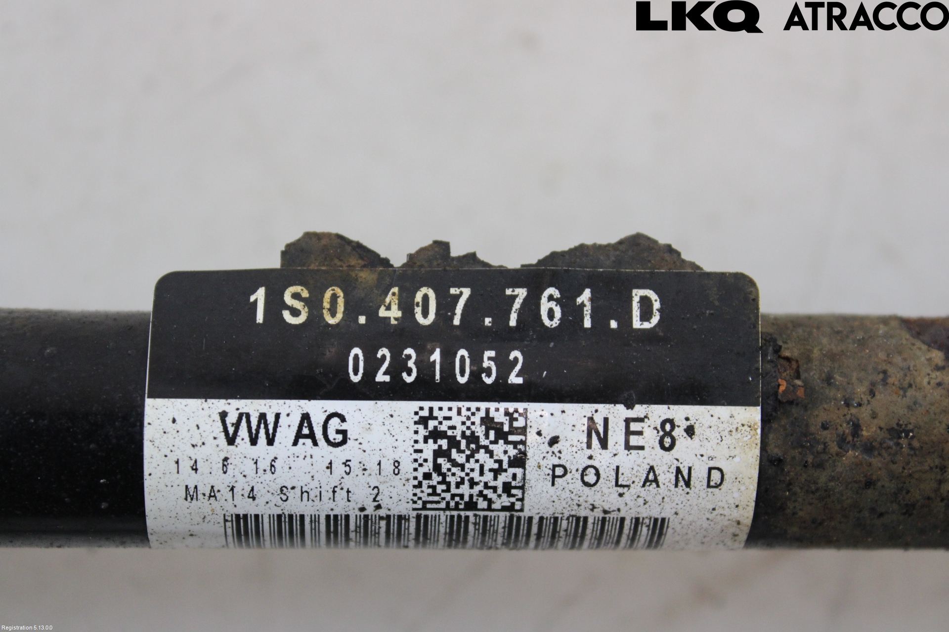 Volkswagen VW UP! / E-UP! Drivaxel Fram Vänster