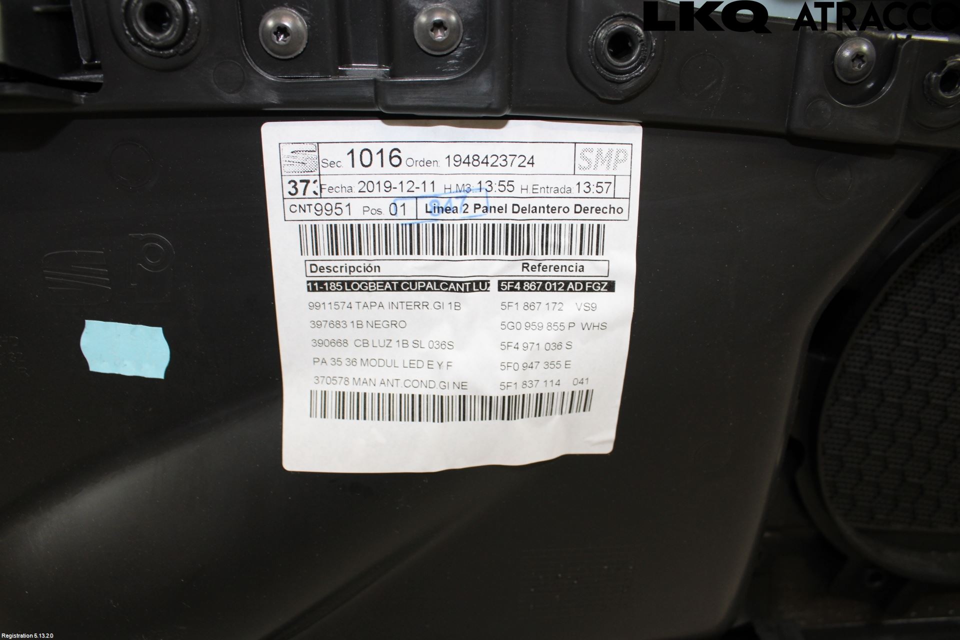 Seat LEON 13-20 Dörrklädsel Hö