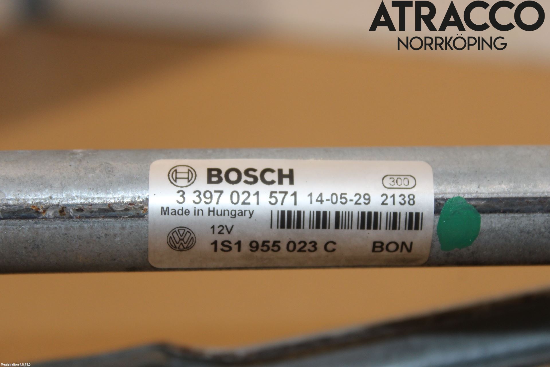 Volkswagen VW UP! / E-UP! Torkarmekanism Vindruta