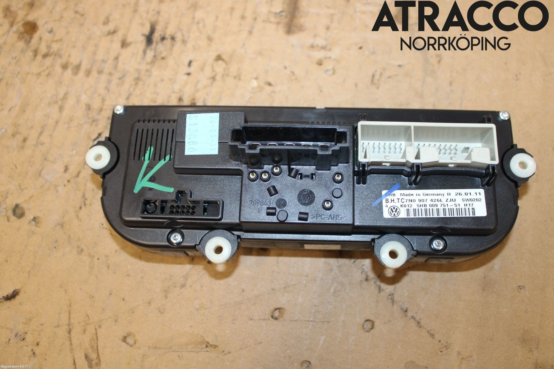 Volkswagen VW GOLF VI 09-13 Värmereglage