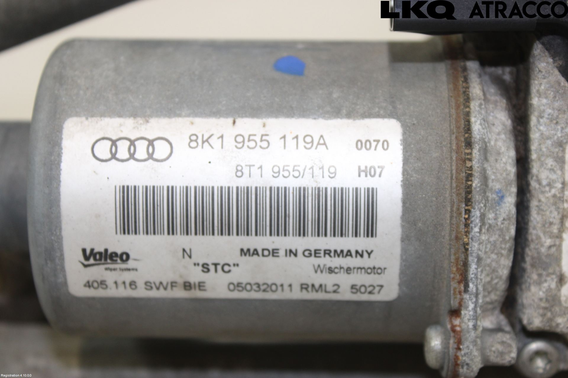 Audi A4/S4 08-11 Torkarmekanism Vindruta