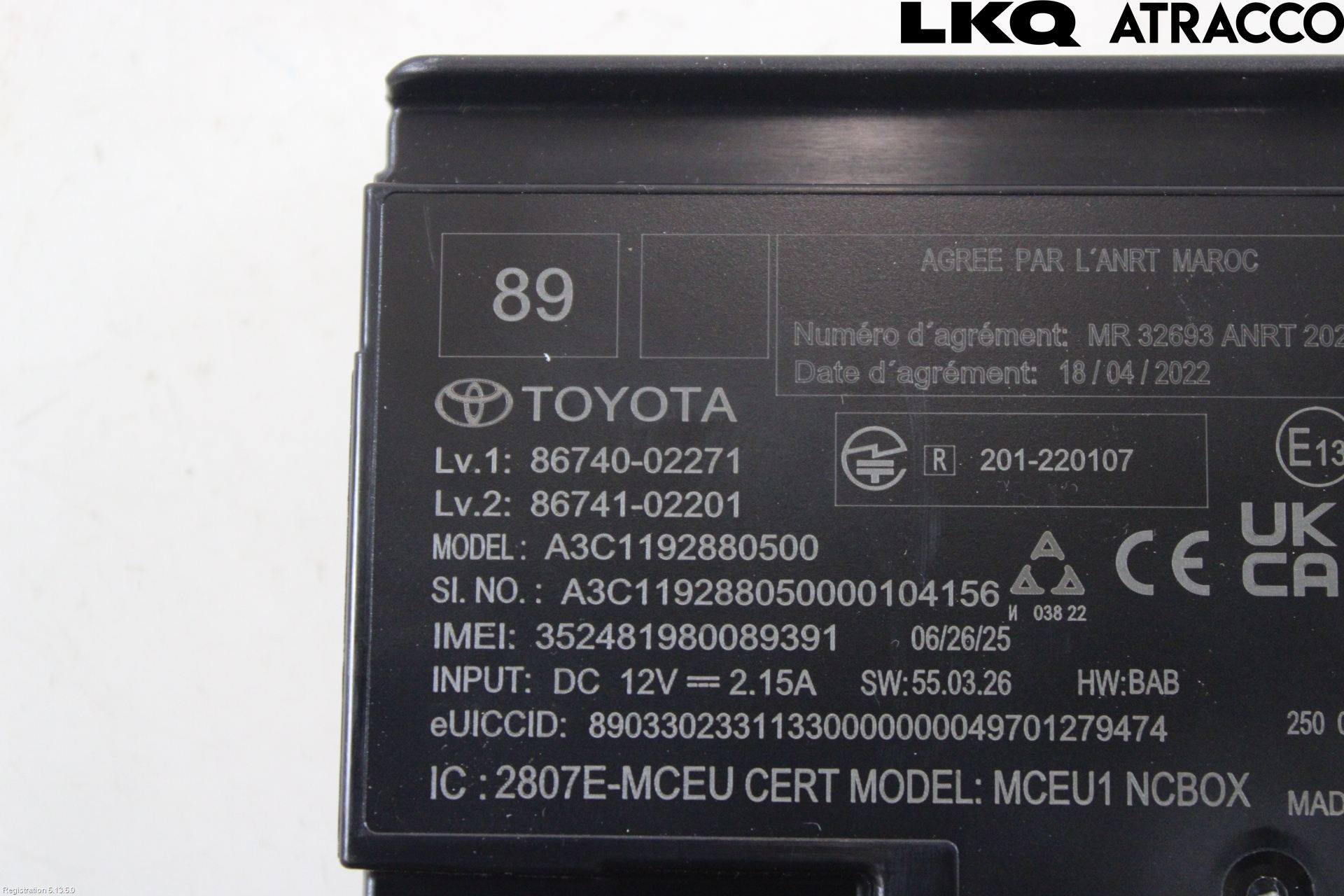 Toyota YARIS XP21 20- Styrenhet Tal