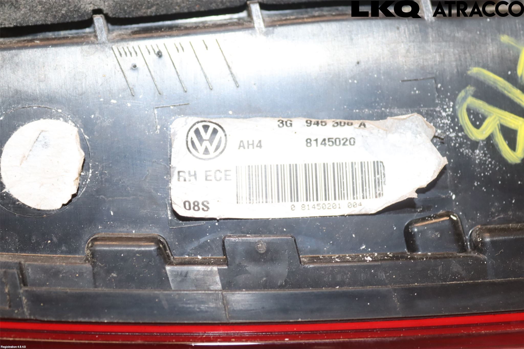Volkswagen VW PASSAT 15-19 Bakljus Lucka Hö