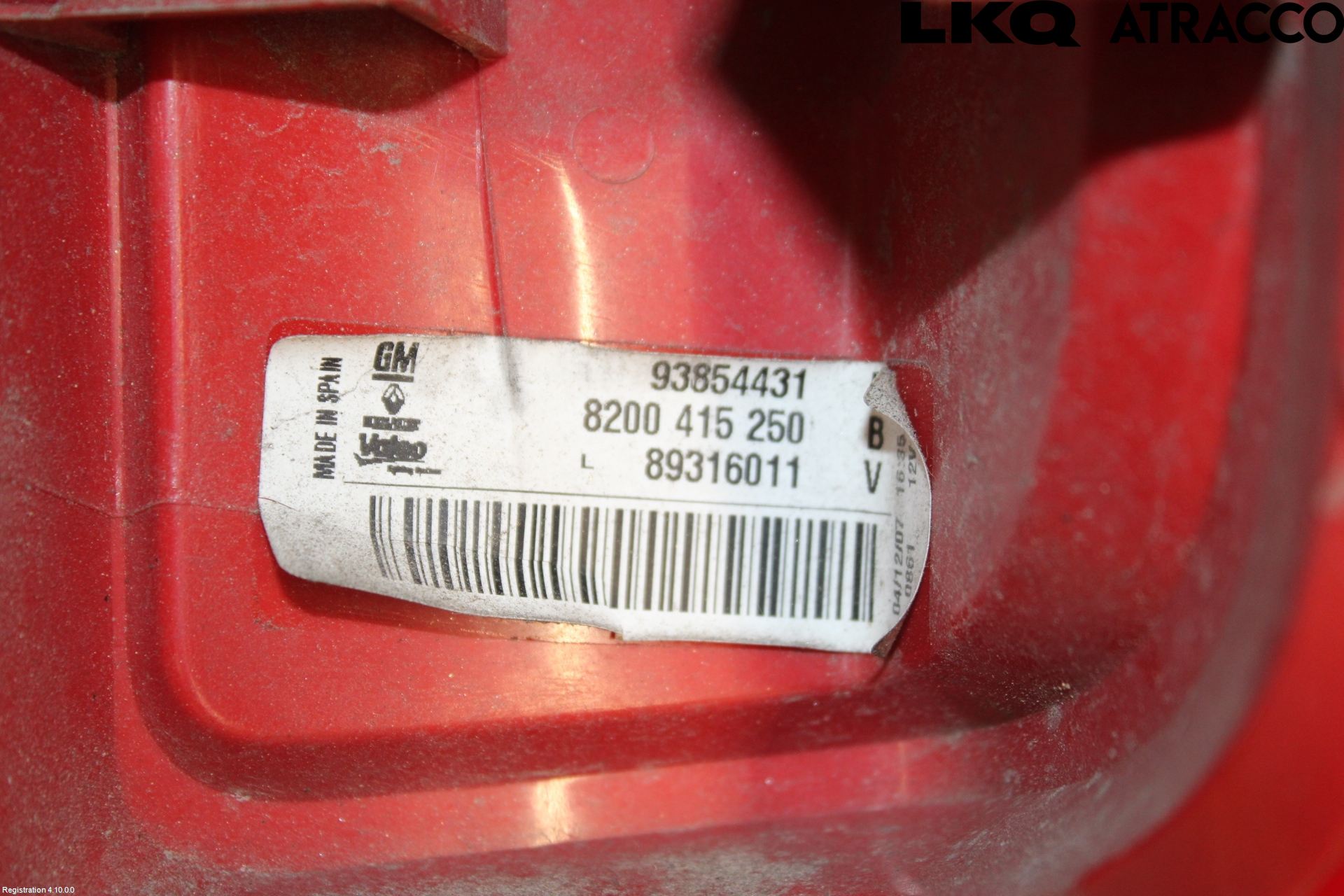 Nissan PRIMASTAR Bakljus Vänster