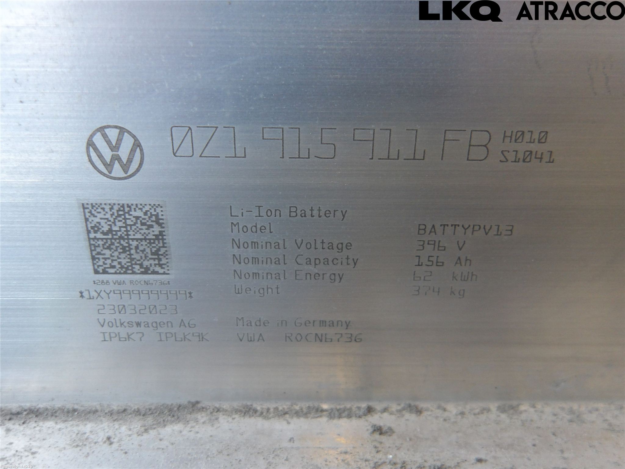Volkswagen VW ID.3 21- Batteri Högspänning