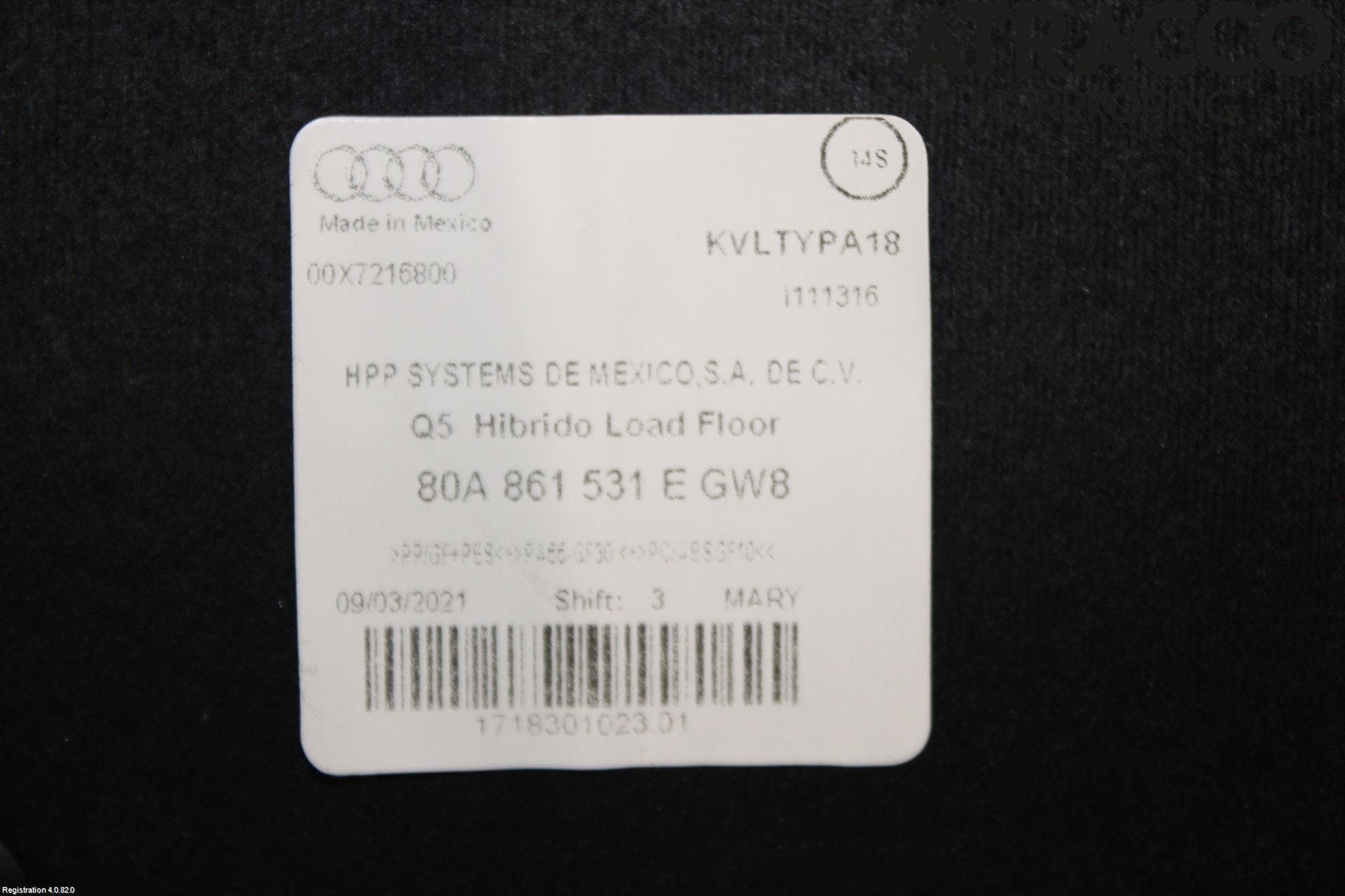 Audi Q5/SQ5 17- Bagage Golv