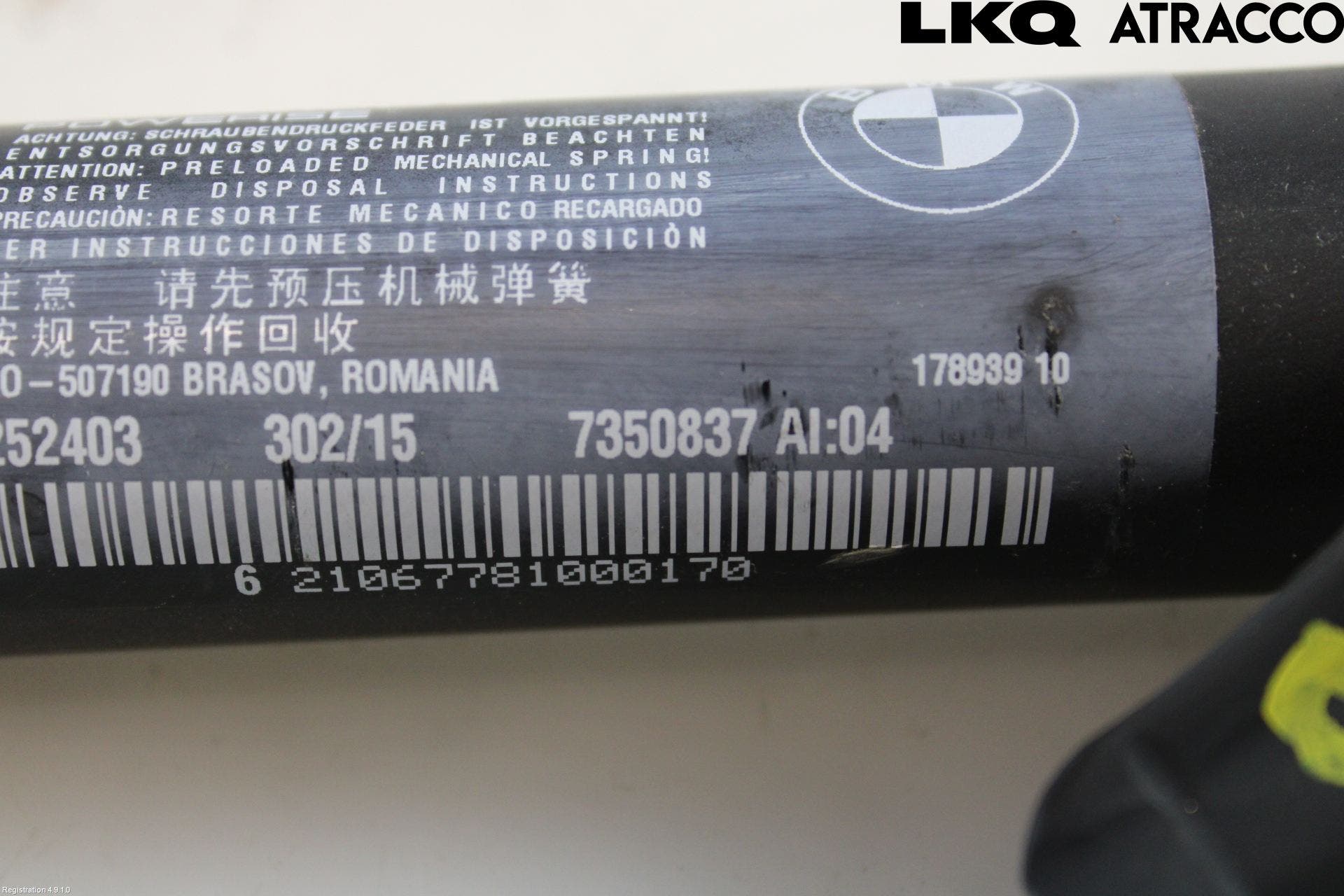 BMW X1 F48 15-22 Gasfjäder Baklucka