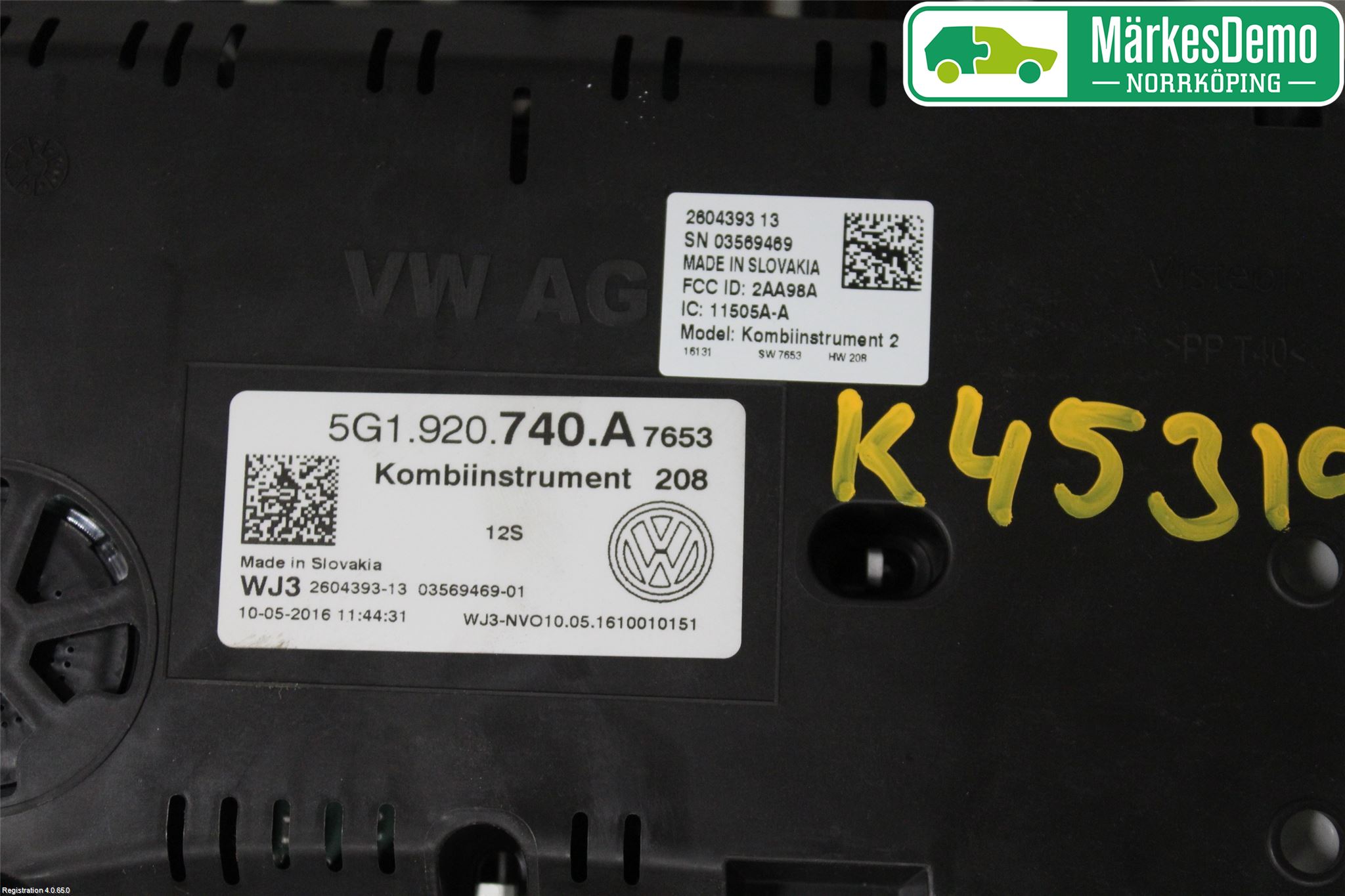 Volkswagen VW GOLF / E-GOLF VII 13-20 Instrument Komb