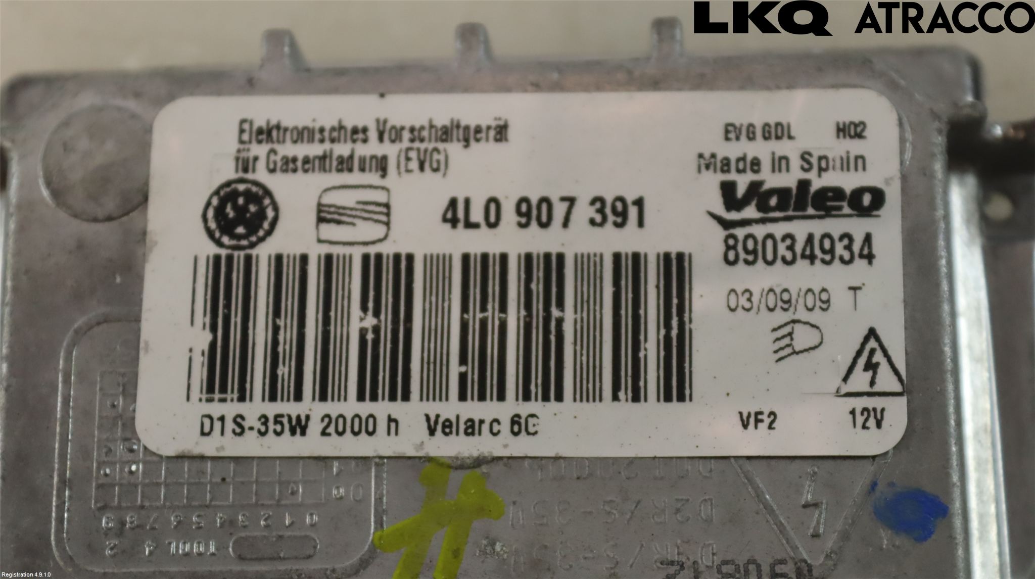 Volkswagen VW SCIROCCO 09-17 Styrenhet Strålkastare