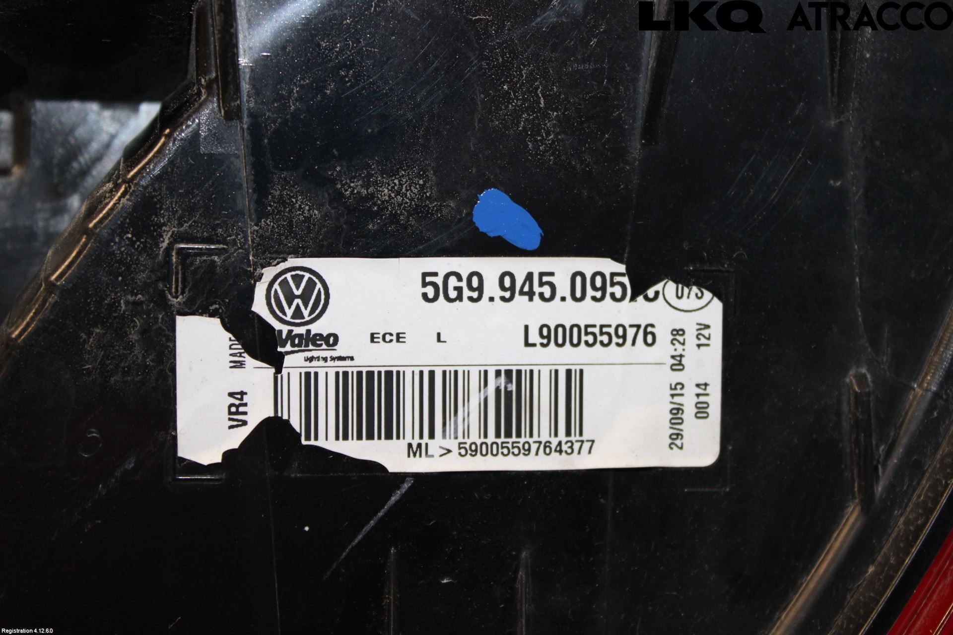 Volkswagen VW GOLF / E-GOLF VII 13-20 Bakljus Vänster
