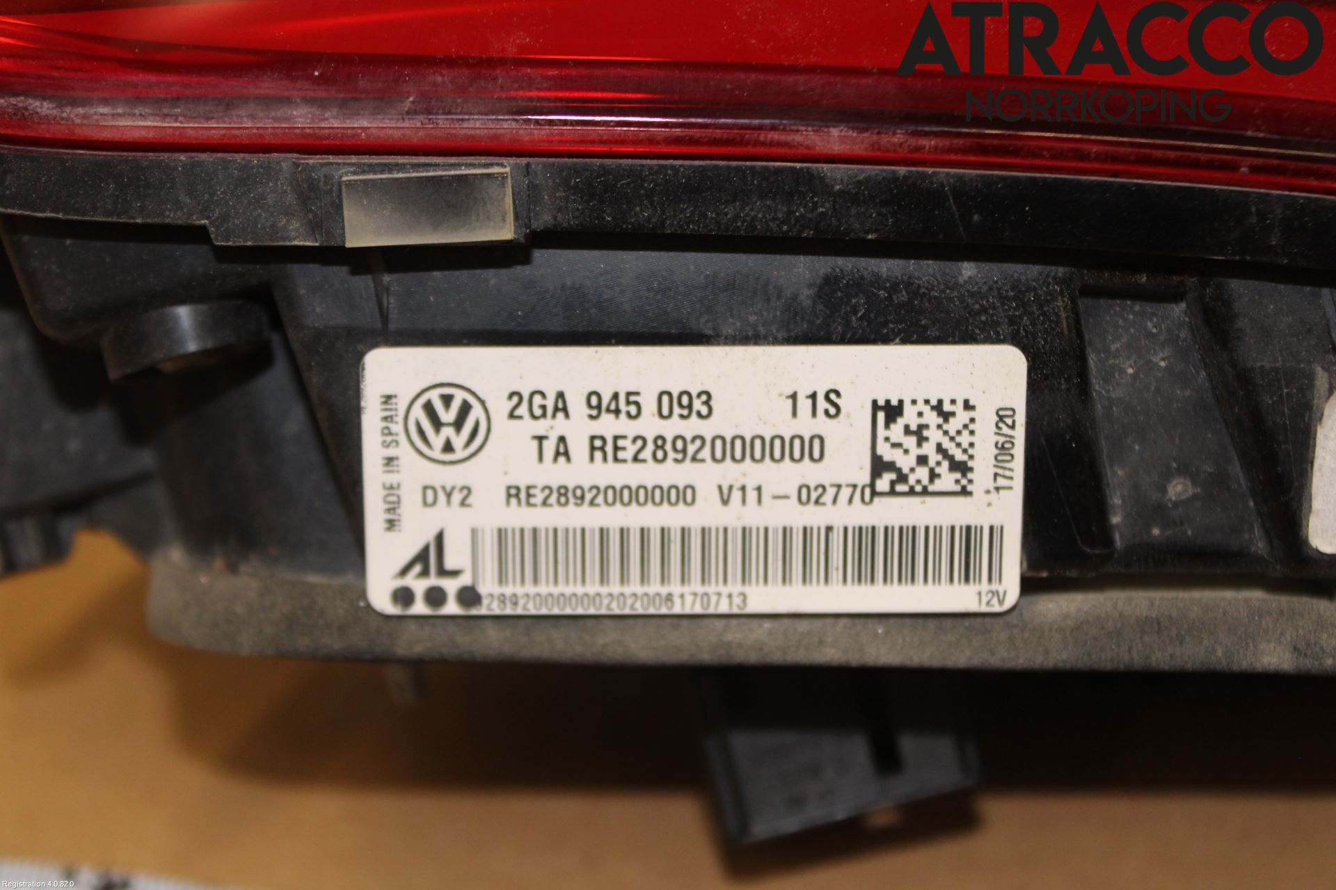 Volkswagen VW T-ROC 18- Bakljus Lucka Vä