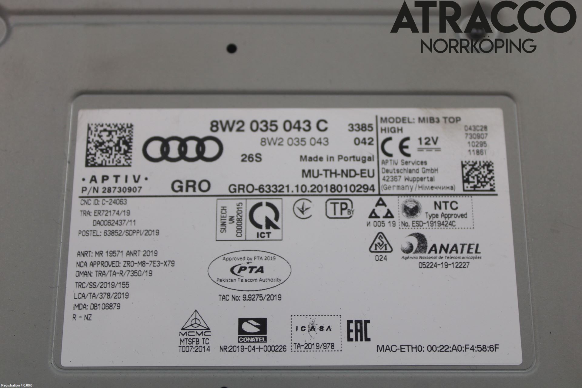 Audi A5 17- Cd Radio - Multimediapanel