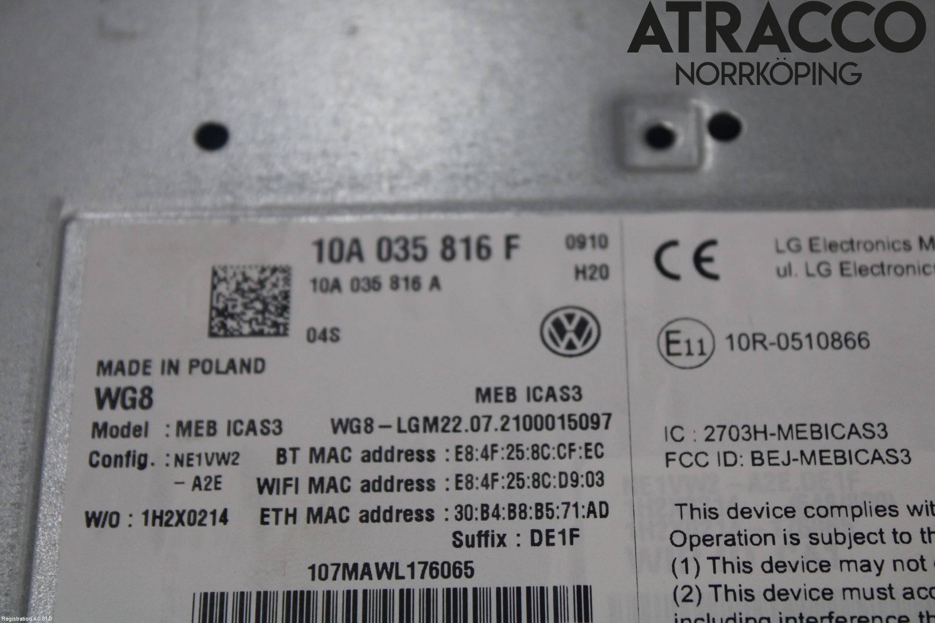 Volkswagen VW ID.4 21- Cd Radio - Multimediapanel