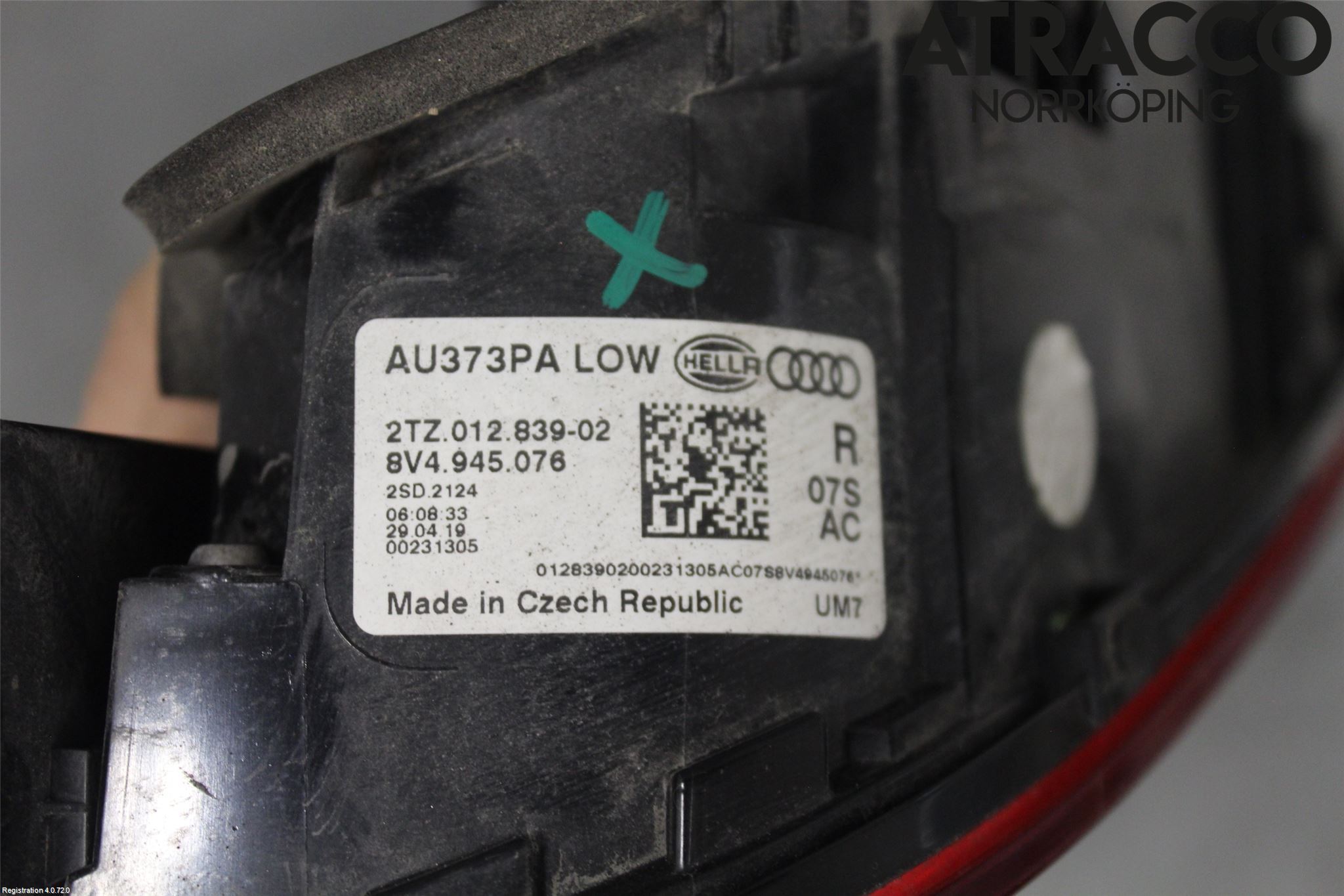 Audi A3/S3 8V 13-20 Bakljus Lucka Hö