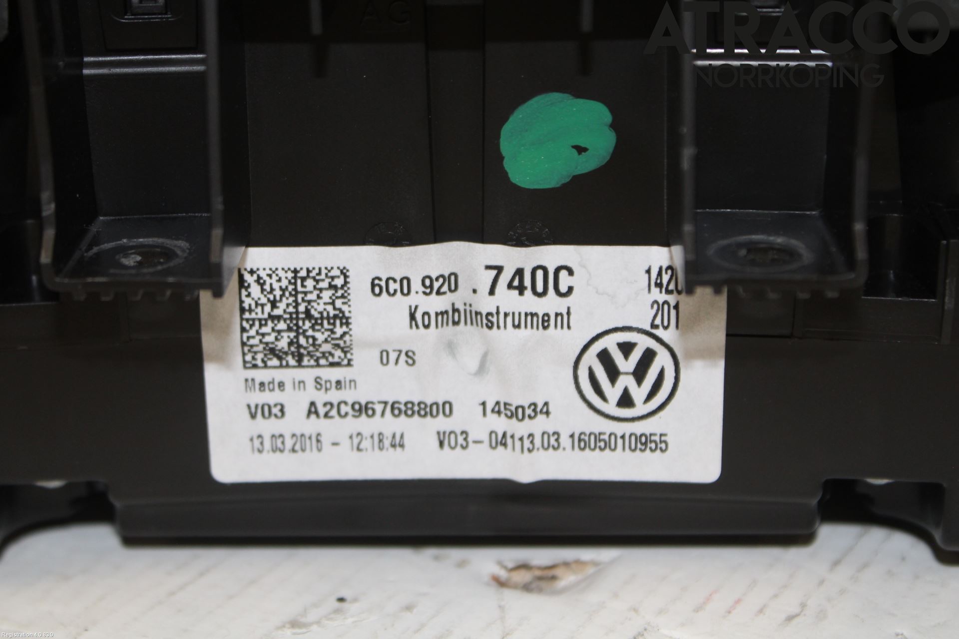 Volkswagen VW POLO 10-17 Instrument Komb