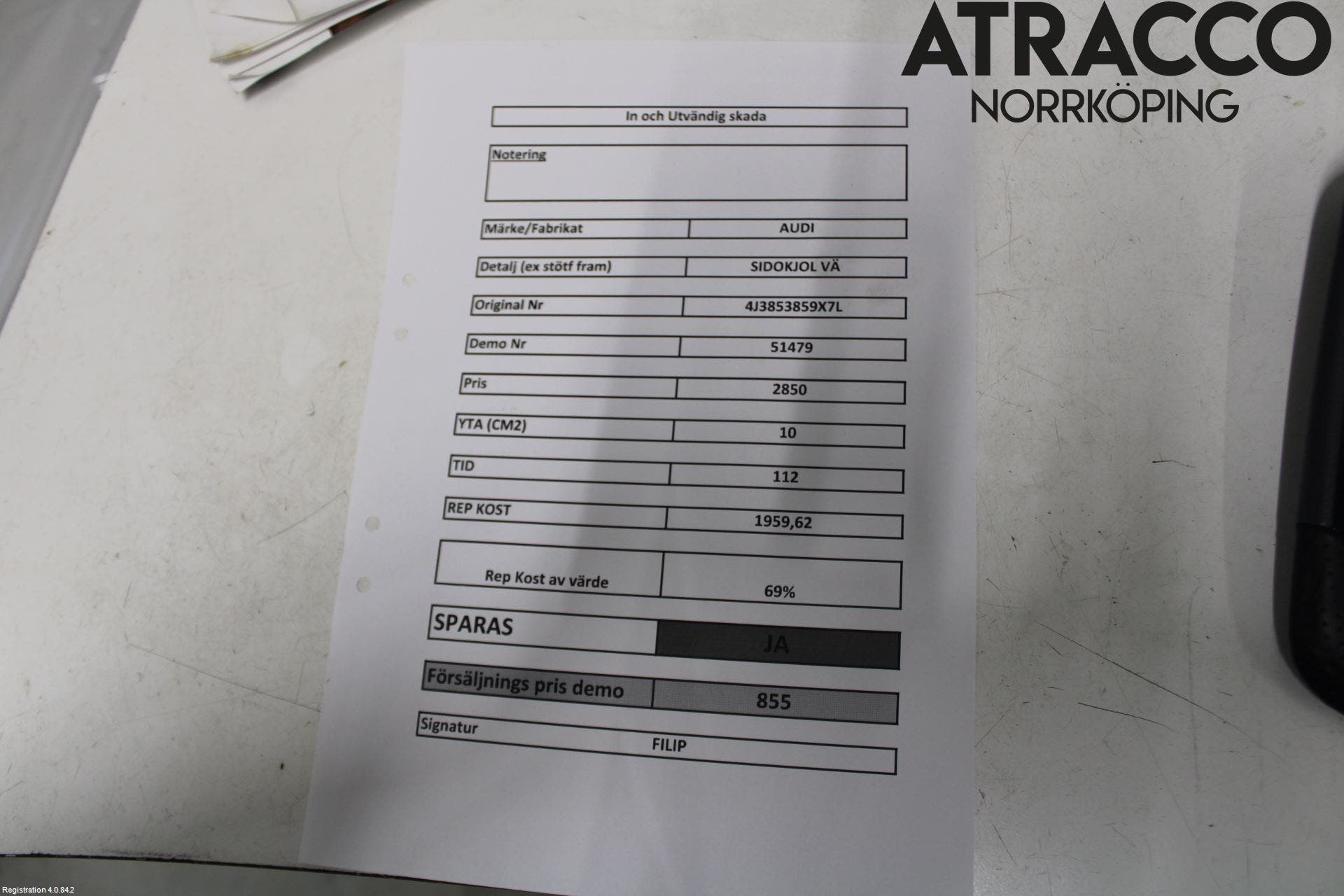 Audi E-TRON GT FW 21- Sidokjol Vä