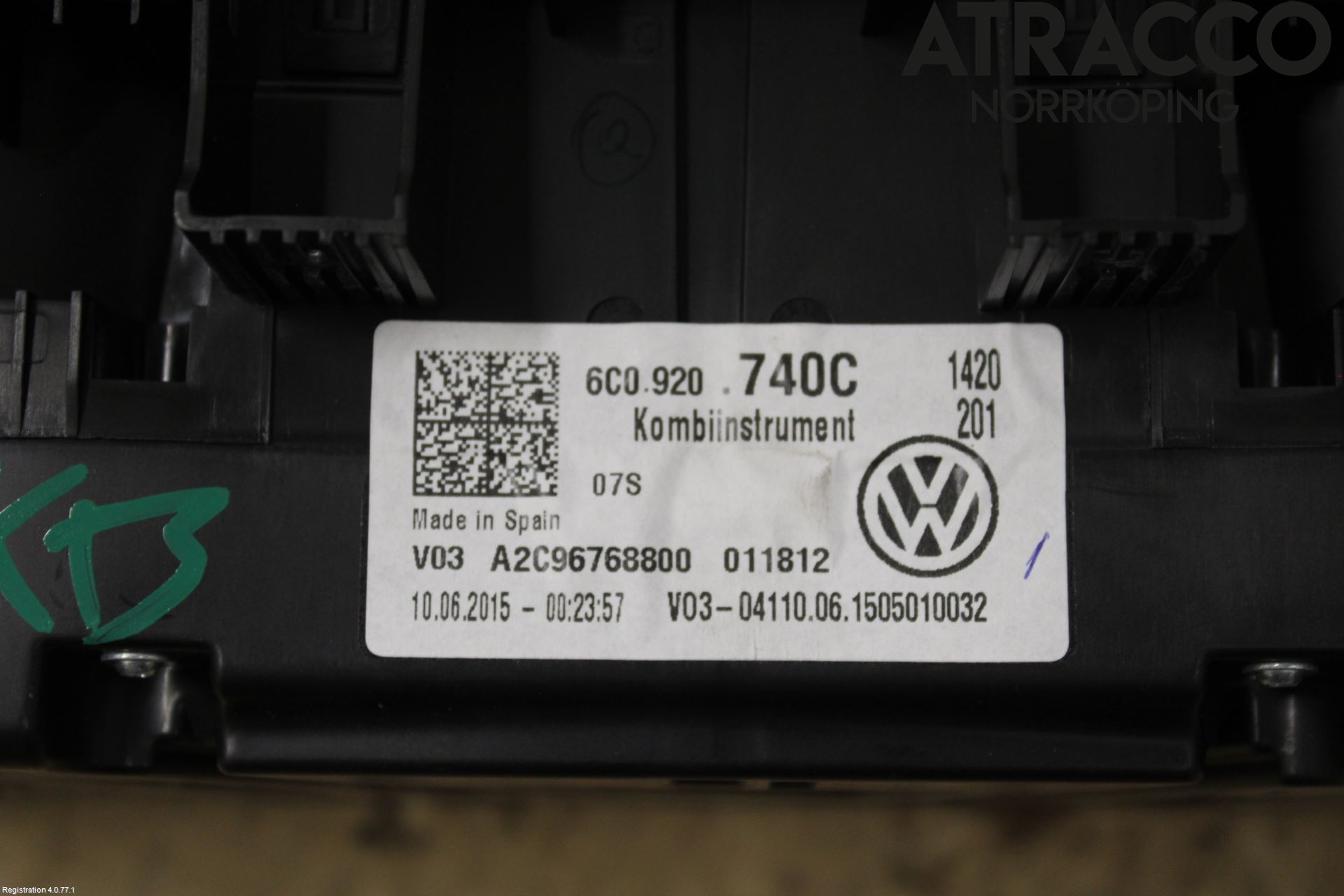 Volkswagen VW POLO 10-17 Instrument Komb