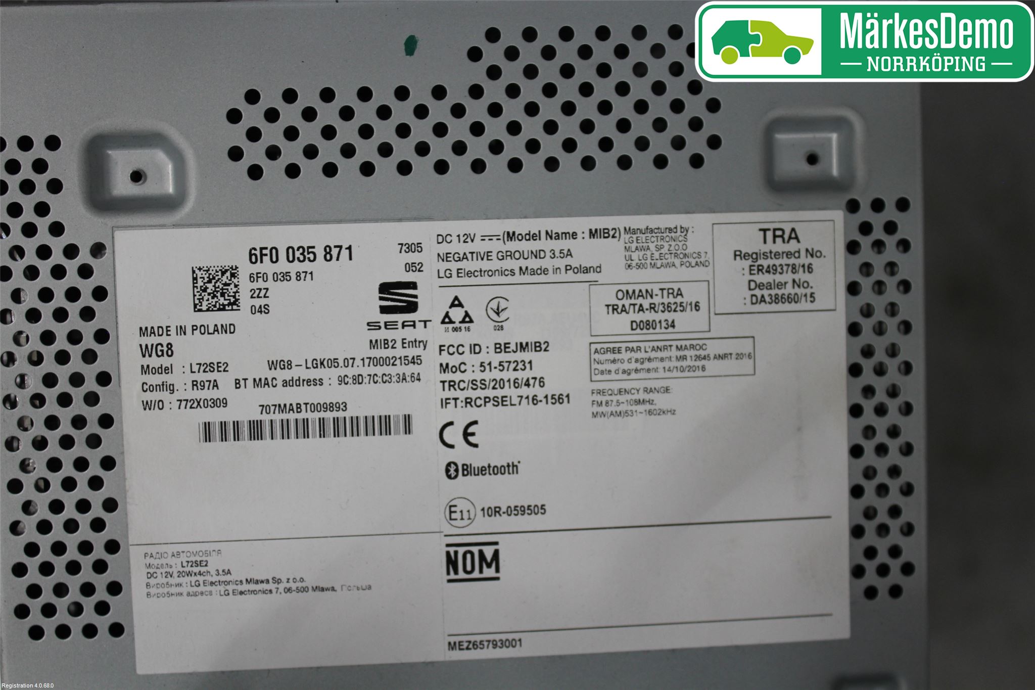 Seat IBIZA V 17-20 Cd Radio - Multimediapanel