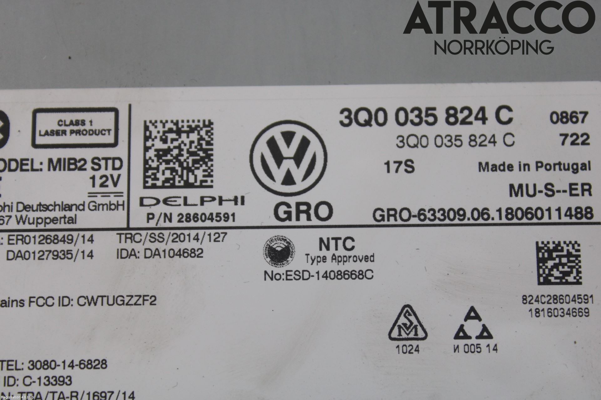 Volkswagen VW GOLF / E-GOLF VII 13-20 Cd Radio - Multimediapanel