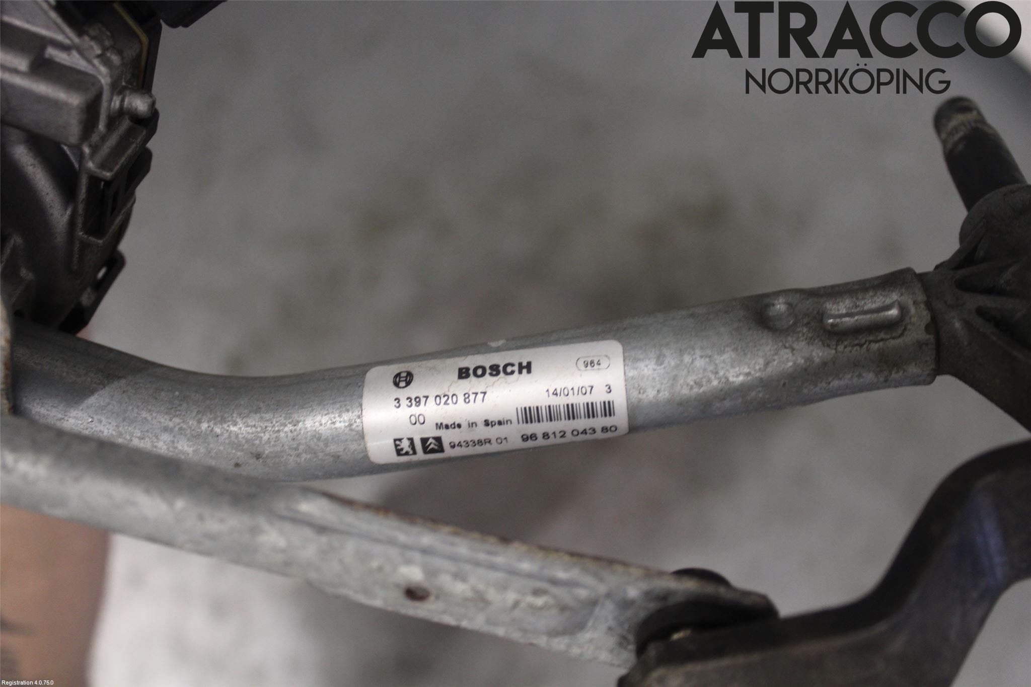 Peugeot 207 Torkarmekanism Vindruta