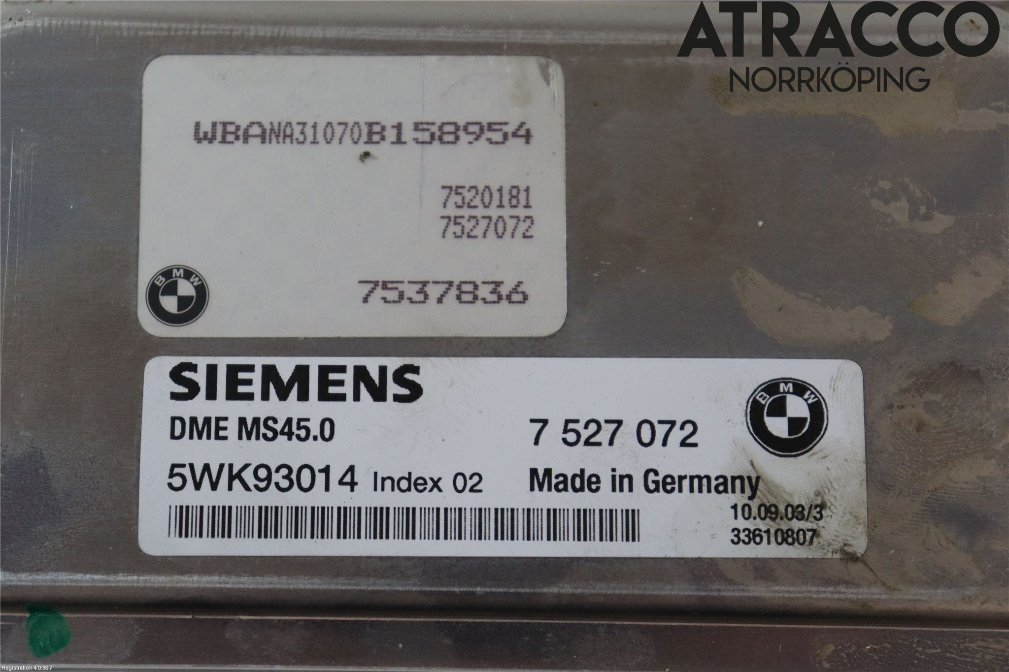 BMW 5 E60/61 Sed/Tou 02-10 Styrenhet Insprut Bensin