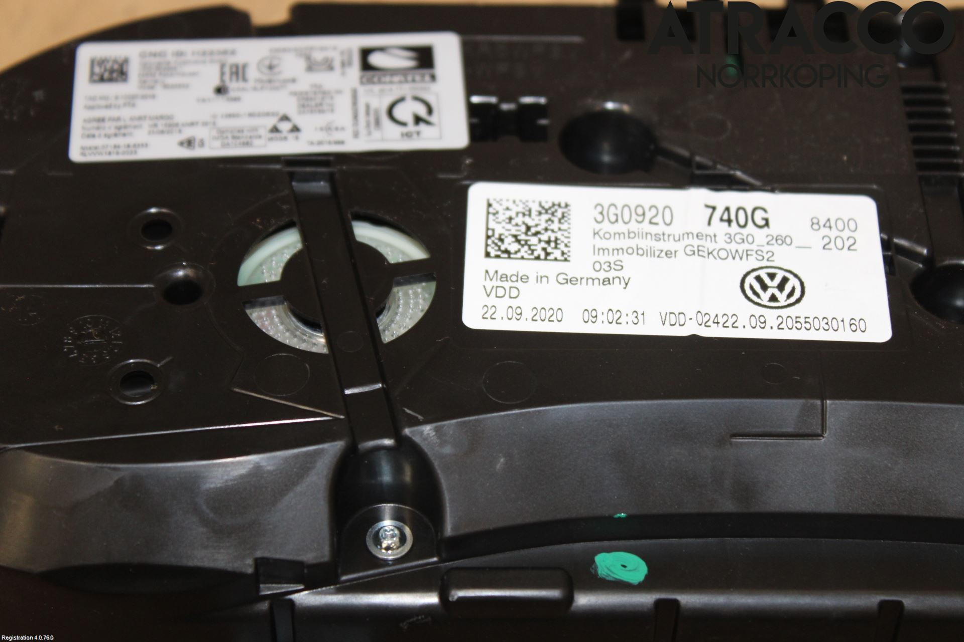 Volkswagen VW PASSAT 15-19 Instrument Komb