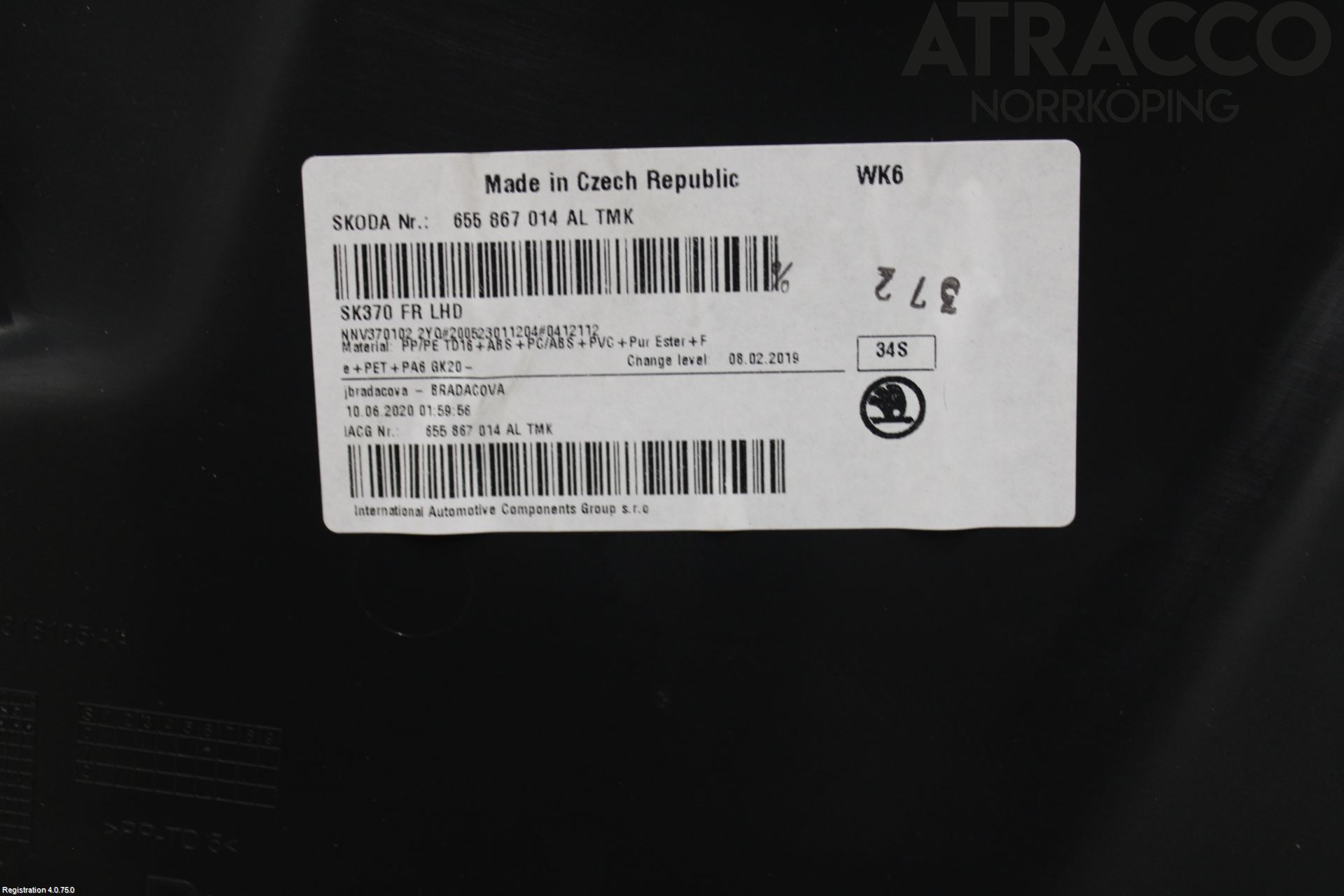 Skoda SCALA 19- Dörrklädsel Hö