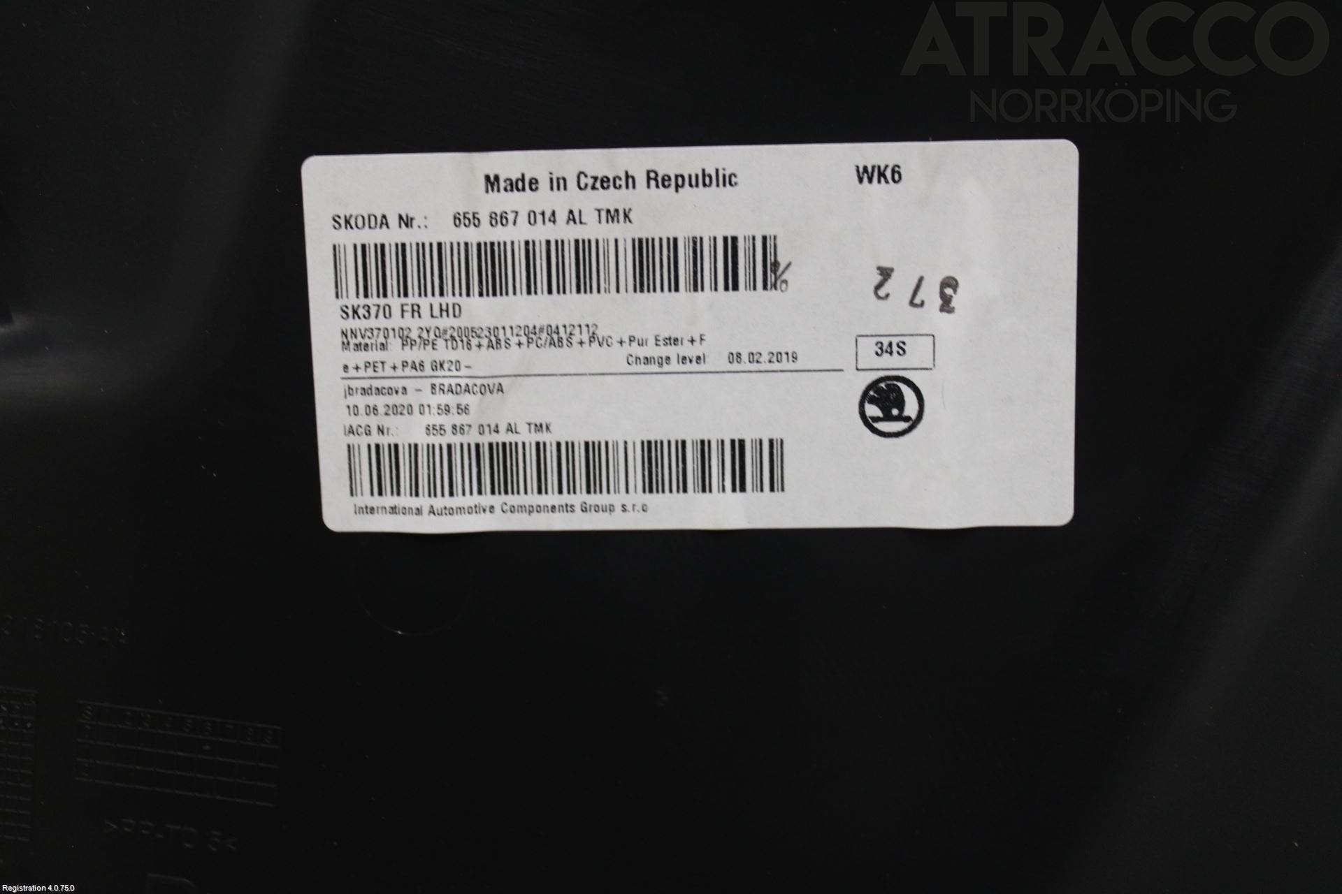 Skoda SCALA 19- Dörrklädsel Hö