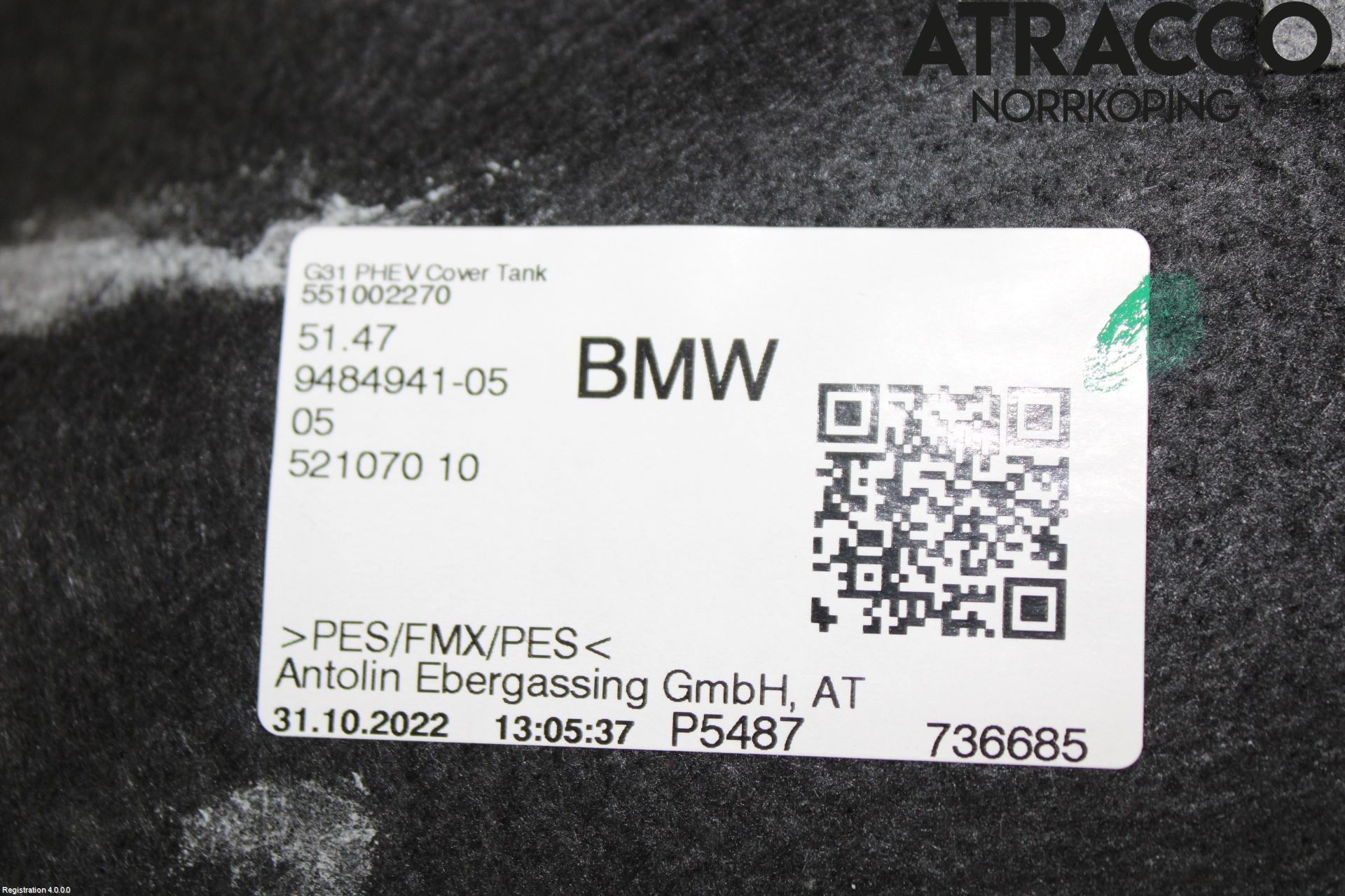 BMW 5 G30/G31/F90 17-23 Inrbagagerumklädsel-Golv