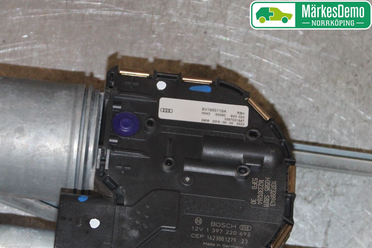 Audi A3/S3 8V 13-20 Torkarmekanism Vindruta