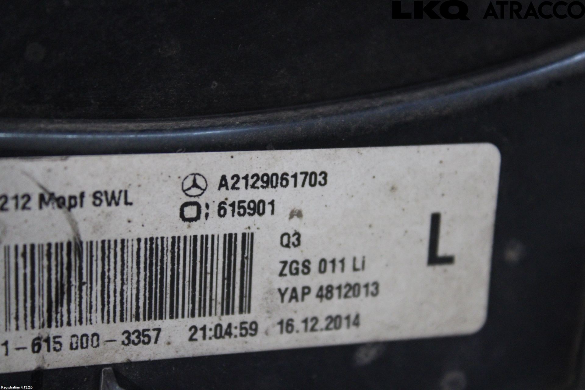 Mercedes-Benz MB E-KLASS (W212) 09-16 Bakljus Vänster