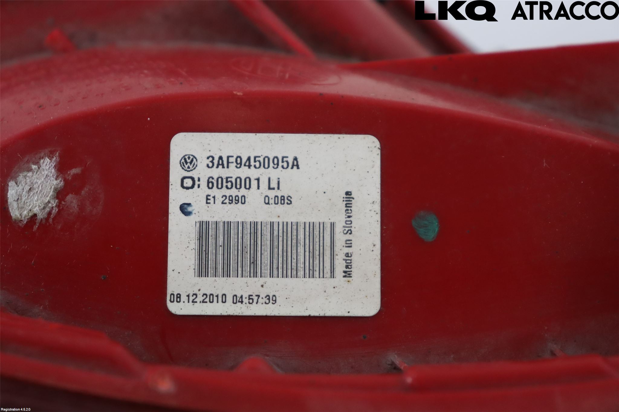 Volkswagen VW PASSAT 11-14 Bakljus Vänster