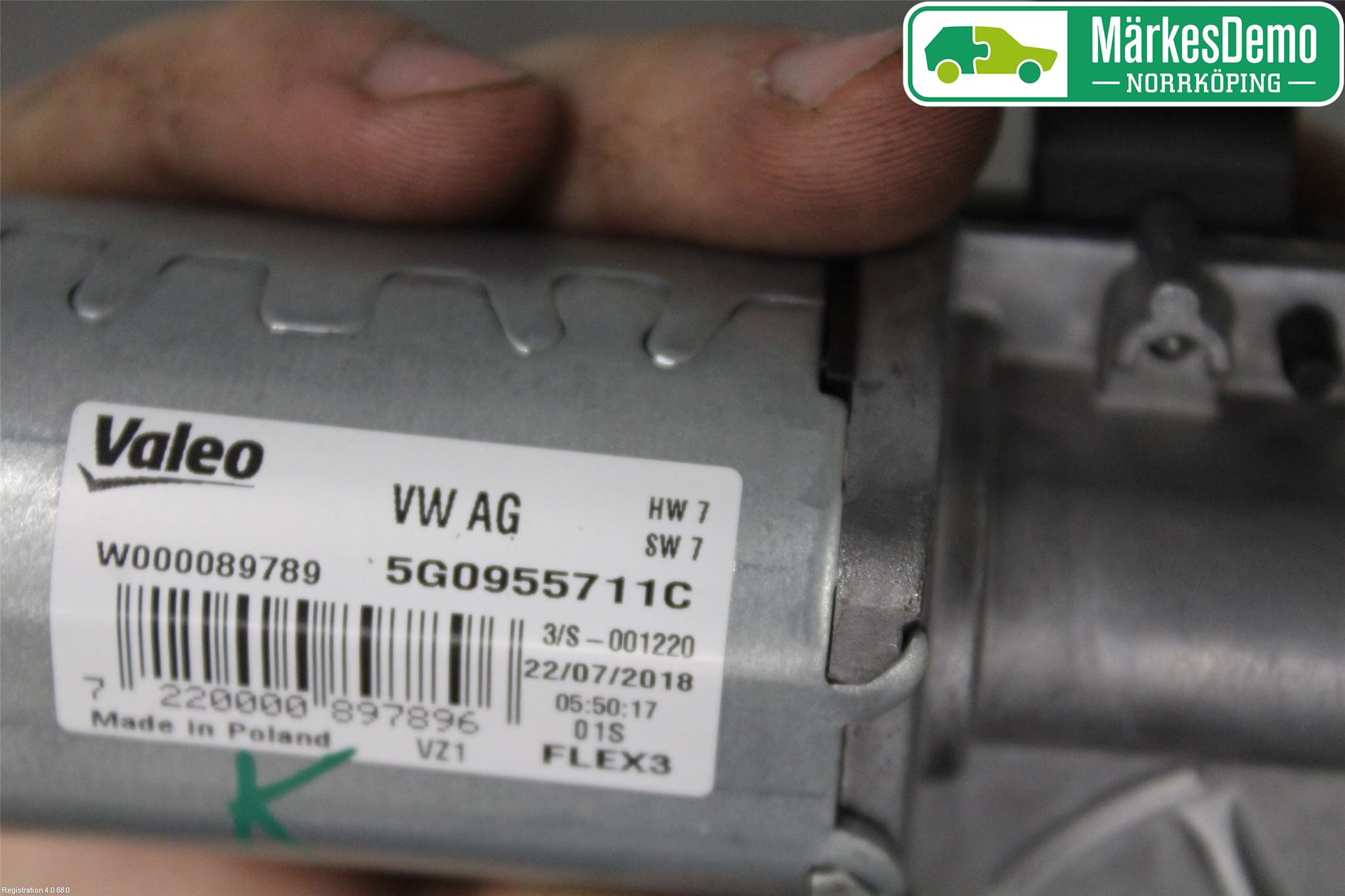 Volkswagen VW POLO VI 18->> Torkarmotor Baklucka