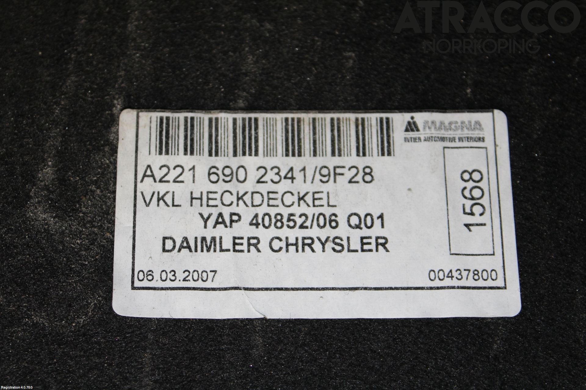 Mercedes-Benz MB S-KLASS (W221) 05-13 Inredning Bakluckeklädsel