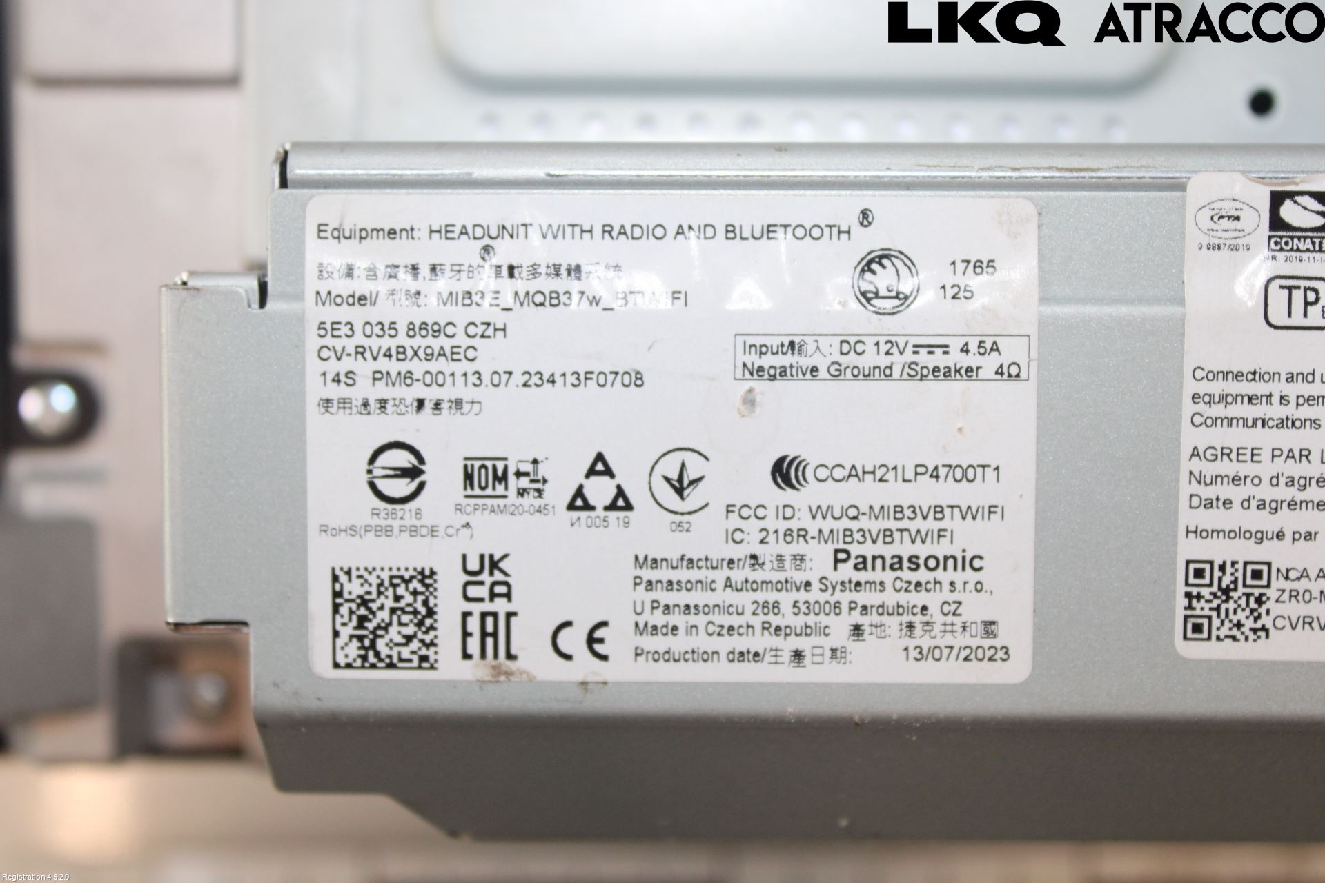 Skoda OCTAVIA (NX) 20- Cd Radio - Multimediapanel